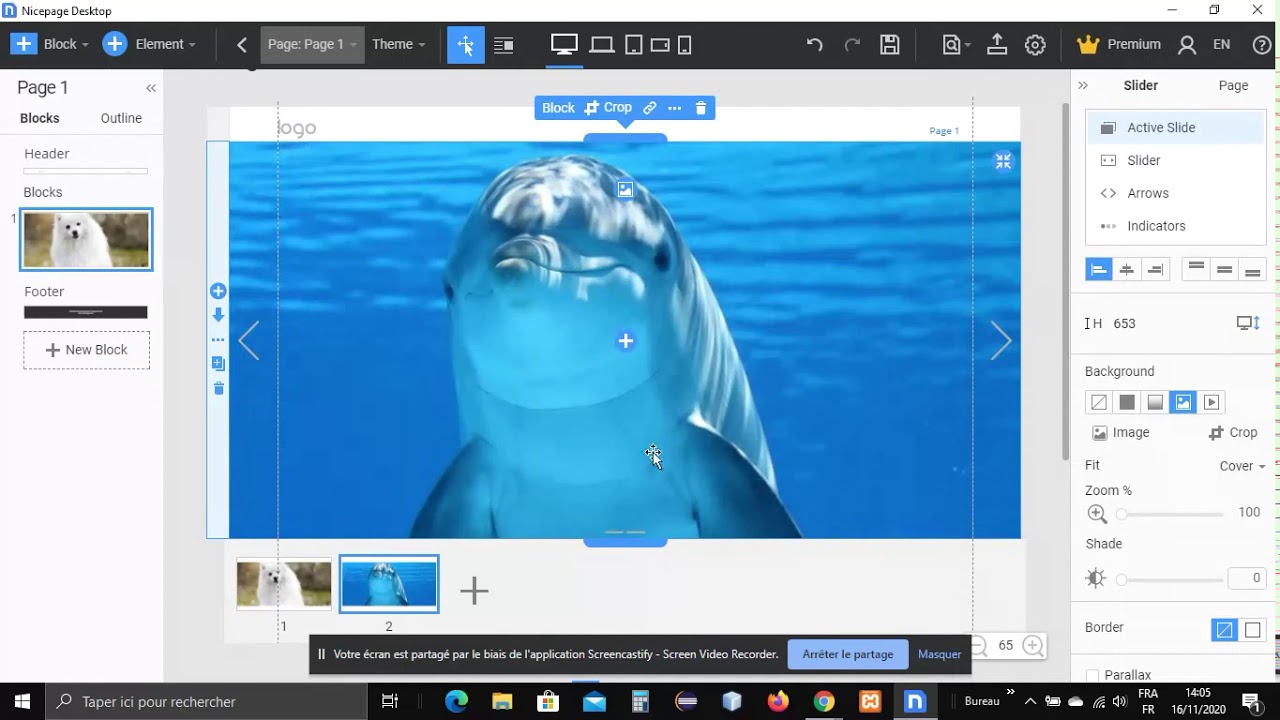 Nicepage tutorial 18 : full width slider html css in nice page