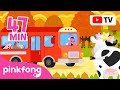 Wheels On The Bus Go Round And Round Compilation Car Town Baby Car Pinkfong Car Story