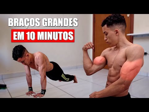 TREINO DE 10 MINUTOS (EM CASA, SEM EQUIPAMENTOS) PARA OBTER BRAÇOS GRANDES