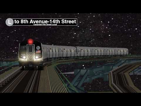 OpenBVE (R143) L Train from Canarsie-Rockaway Parkway to 8th Avenue-14th Street (Late Night Service)