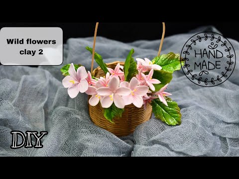 DIY! How to make Wild clay flowers 2 [polymer clay, cold porcelain, sugarcraft]