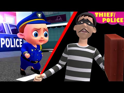 Baby Police Chase Thief | Snatched Old Man's Suitcase + More Nursery Rhymes & Kids Song |Baby Songs