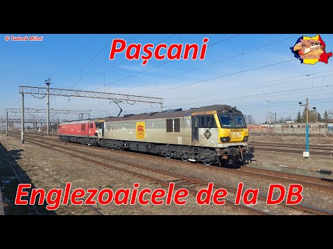 [4K] British Rail Class 92 de la DB Cargo Romania 472 008 si 472 002 in Pascani [martie, 2022]