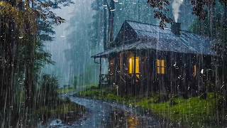 Sleep Fast 🌧️ No Ads | Powerful Rainstorm on Metal Roof with Rolling Thunder Sounds