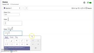 Entering answers in MyOpenMath, new version