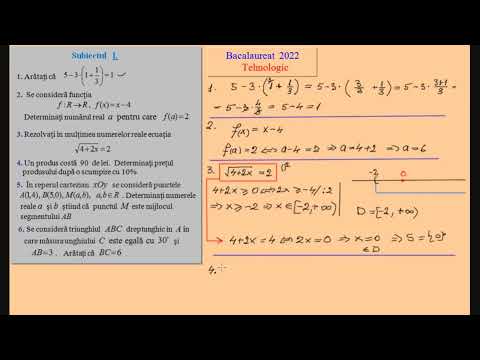 Simulare Bacalaureat 2023 - Matematica - Profil tehnic