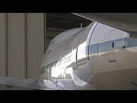 SOFIA 747SP Being Towed into the Dryden Aircraft Operations Facility