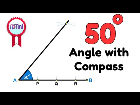 How to construct 50 degree angle || 50 degree angle tutorial || #angle