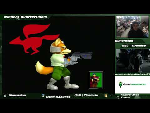 Mass Madness 23 SSBM - Dimension (Marth) vs. HoG | Tiramisu (Fox) - Melee WQF