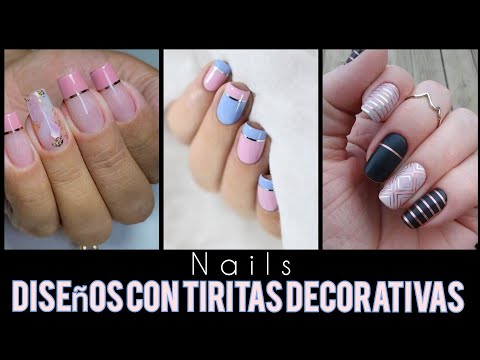 UÑAS DECORADAS CON TIRAS ADHESIVAS 💅 2021#uñasconcintas #DECORACIONDEUÑASCONCINTAS #NAILSSHORTS