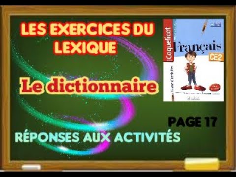 Les exercices sur le lexique :le dictionnaire