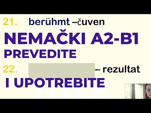 NEMAČKI NOVIH 100 A2- B1 REČI SA PRIMERIMA I OBJAŠNJENJIMA KOJE VAM SPONTANO DAJEM