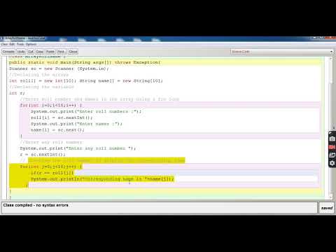 Array Roll Name Java Class By Ashish