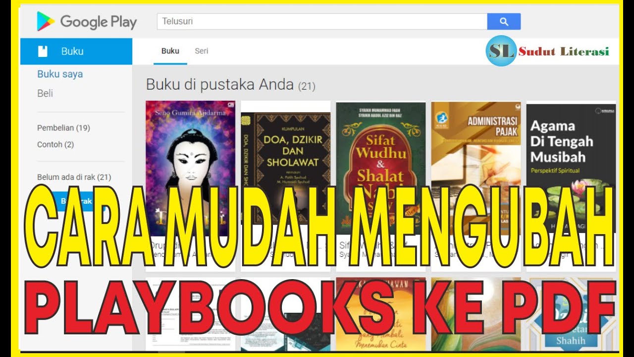 Koleksi Buku di Google Play Book Jadi PDF. Begini Caranya.