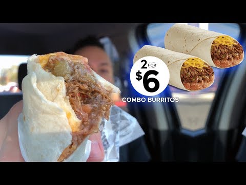 Eating Del Taco Shredded Beef Combo Burrito (IT'S...