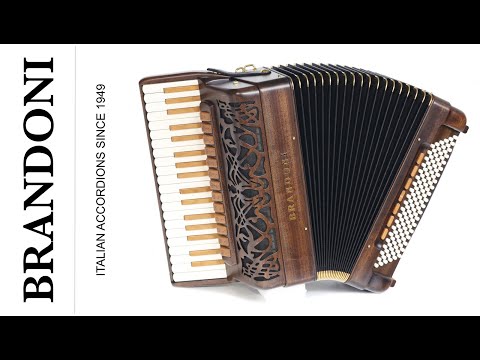 Brandoni Mod. 147 W LI dunkel gebeizt 16'8'8'4' Klangprobe Akkordeon/Accordion