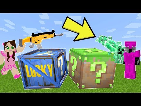 Minecraft: FORTNITE VS MINECRAFT LUCKY BLOCK CHALLENGE! - Modded Mini-Game