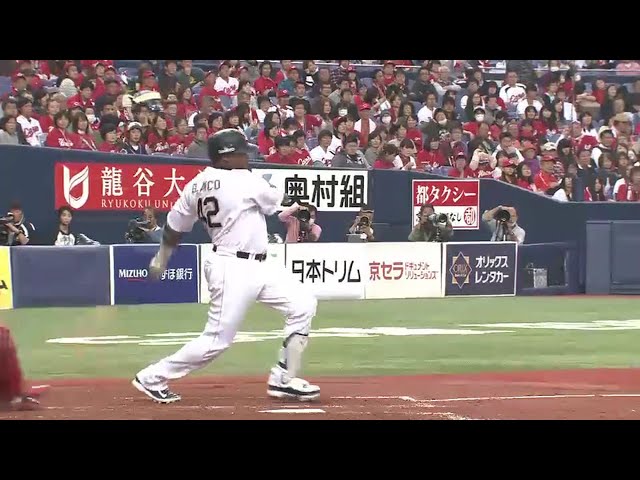 【4回裏】あっという間にフェンスへ!! バファローズ・ブランコの強烈すぎる打球!! 2016/3/8 Bs-C