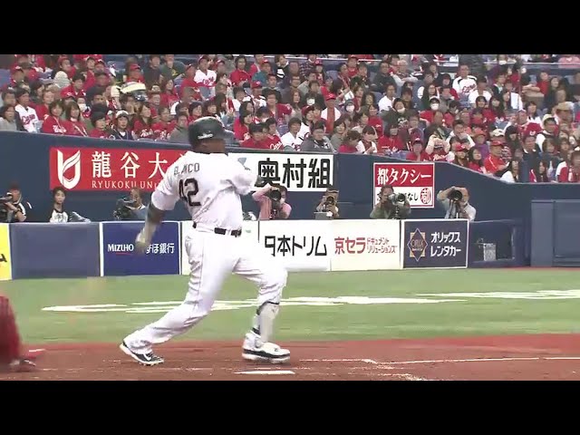 【4回裏】あっという間にフェンスへ!! バファローズ・ブランコの強烈すぎる打球!! 2016/3/8 Bs-C