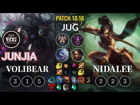 EDG JunJia Volibear vs Nidalee Jungle - KR Patch 10.16