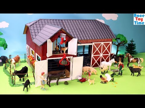 Schleich Farm World Red Barn Playset - Fun Farm Animals Toys For Kids