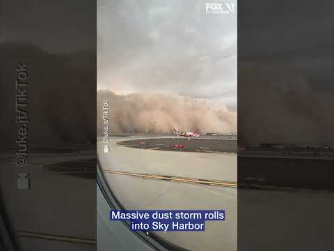 Massive dust storm rolls into Sky Harbor Airport | FOX 10 Phoenix