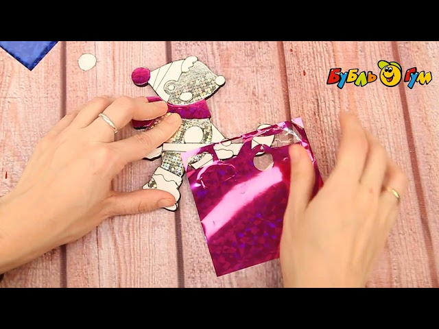 Набор для аппликации Игрушки на магнитах с фольгой Пингвин и белый мишка - видео