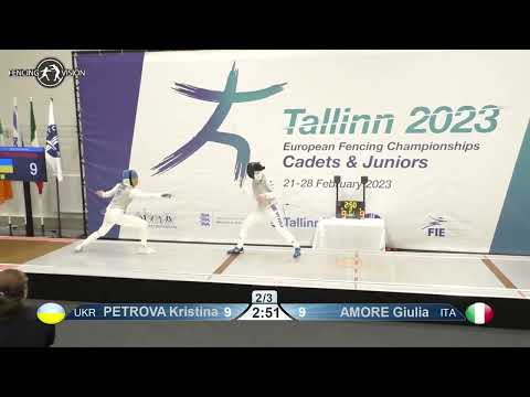 European Championships 2023 JWF - GOLD - Kristina Petrova UKR v Giulia Amore ITA