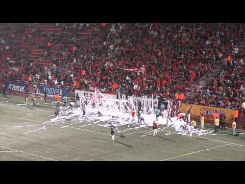 "La porra saluda al arquero... literalmente - TJ Sports" Barra: La Masakr3 &bull; Club: Tijuana