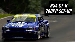 Gran Turismo 7 - Nissan Skyline R34 GT-R 700PP Tune - Setups For Simpletons