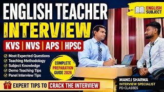 English Subject Teacher Interview | KVS NVS APS HPSC interview | English teacher Mock Interview 