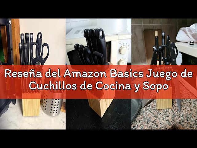 Vídeo relacionado con Amazon Basics Juego de Cuchillos de Cocina y Soporte (9 Piezas), Negro