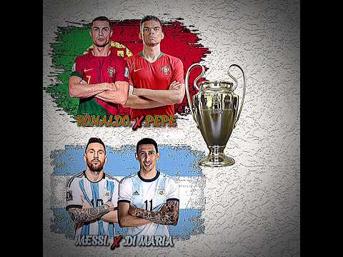 Ronaldo X Pepe VS Messi X Di Maria #football #shorts #trophy