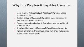 Peoplesoft Payables Users List