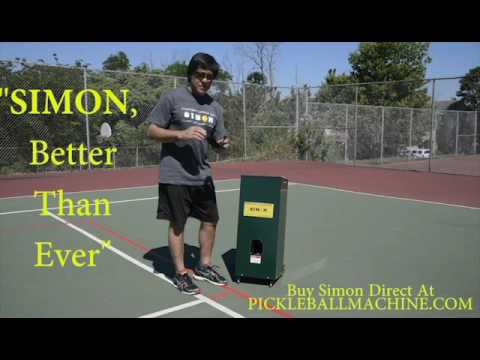 Simon2 pickleball throwing machine. Attaching lob "ramp" for perfect overhead practice.