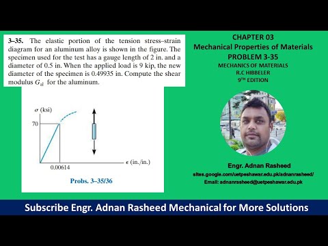 3-35| Chapter 3 | Mechanics of Materials by R.C Hibbeler