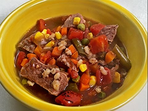 easy as... Slow Cooker Beef-Barley Soup