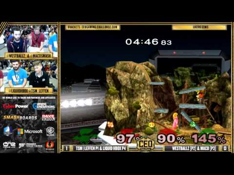 CEO 2015 - TSM | Leffen & Liquid HBox Vs. Westballz & MacD - SSBM Losers Semis - Smash Melee