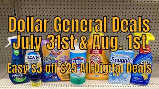 7/31 & 8/1/26 - Dollar General $5 off $25 Couponing Deals For Friday & Saturday