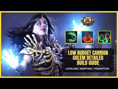 Low Budget Carrion Golem Starter 3.21 Build Guide. LEVELING, MAPS, TRANSITION.