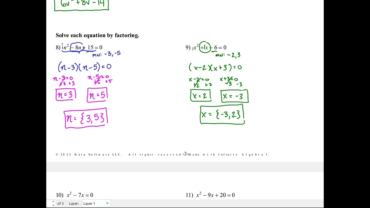 Algebra 1AB: Semester 2 Review Assignment 6