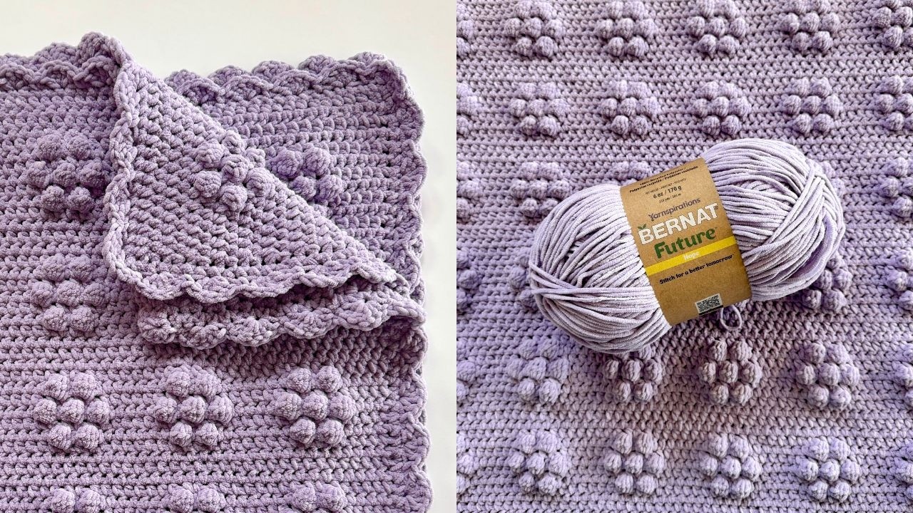 Crochet Daisy Rows Baby Blanket