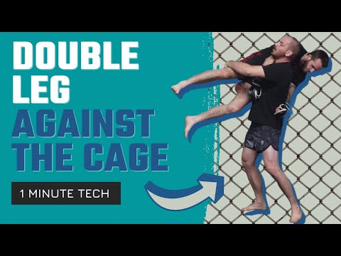 1 MIN TECH! How To Double Leg Against The Cage!