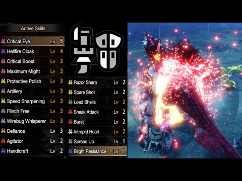 BEST Title Update 2 Gunlance Armor Set Normal SUNBREAK Full Critical Sneak Intrepid Heart MHR Meta
