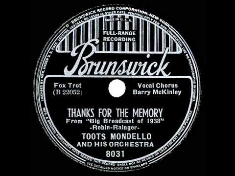1937 Toots Mondello - Thanks For The Memory (Barry McKinley, vocal)