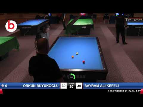 ORKUN BÜYÜKOĞLU & BAYRAM ALİ KEFELİ Bilardo Maçı - 2020 TK 1.ETAP ANTALYA-3.TUR