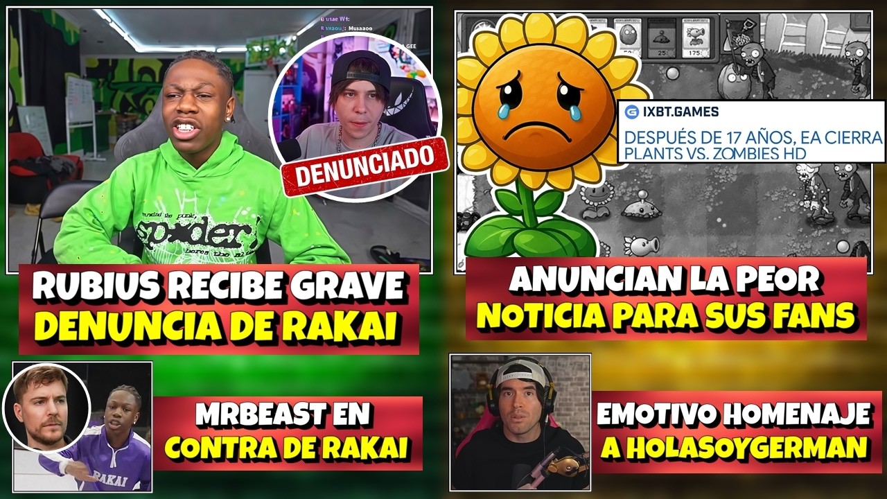 RUBIUS RECIBE GRAVE DENUNCIA de RAKAI | ANUNCIAN LA PEOR NOTICIA SOBRE PVZ :( | MrBEAST vs RAKAI