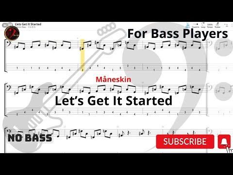Måneskin - Let’s Get It Started (Play Along Tabs) (Bass Cover)