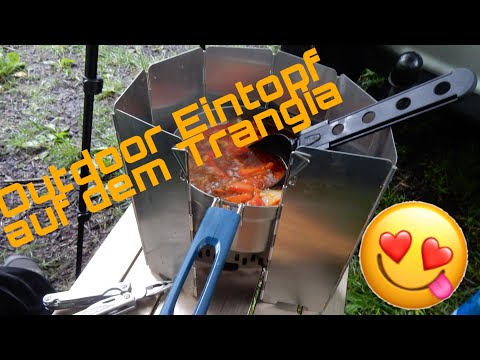 Trangia Outdoor Kochen beim Angeln auf Karpfen - Chorizo Eintopf