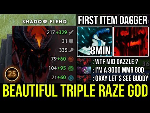 WTF First Item 8Min Blink | NEW SF God Beautiful Triple Raze Destroyed 9000 MMR Dazzle Mid - DotA 2